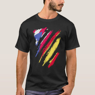 Puerto Rico Flag Spain Grown Patriot Country Strip T-Shirt