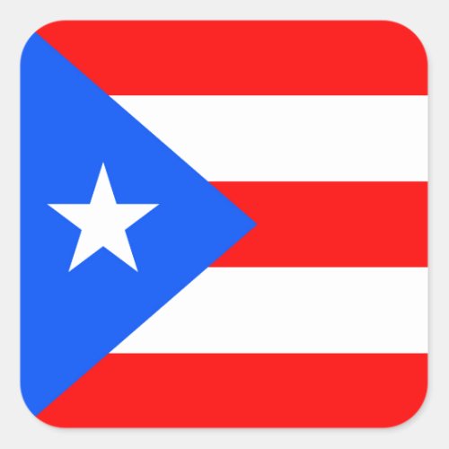 Puerto Rico Flag Square Sticker