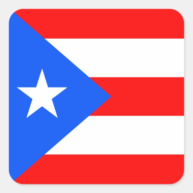 Puerto Rico Flag Square Sticker (Front)