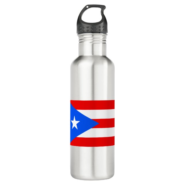 Puerto Rico Flag Stainless Steel Water Bottle (Front)