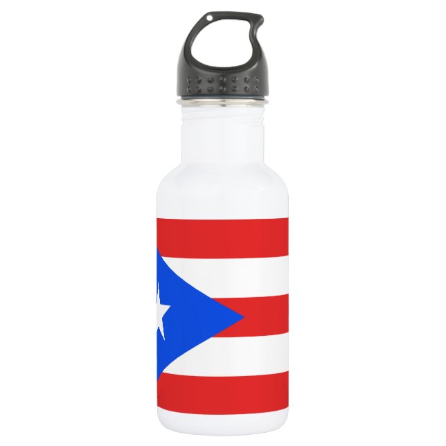 Puerto Rico Flag Stainless Steel Water Bottle (Front)