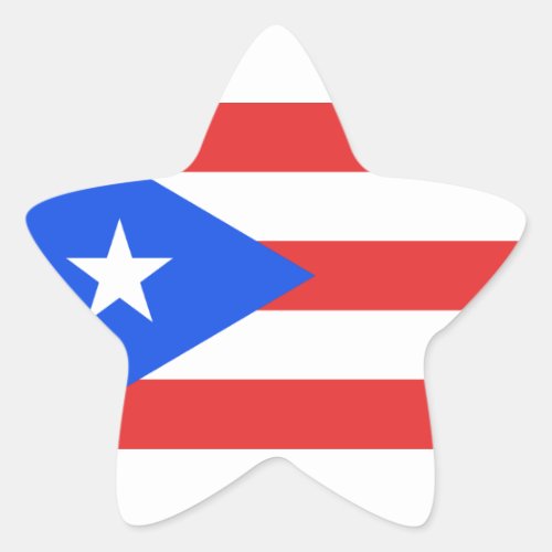 Puerto Rico Flag Star Sticker