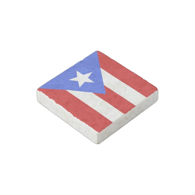 Puerto Rico flag Stone Magnet (Angled)