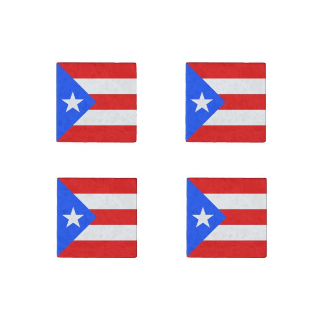 Puerto Rico Flag Stone Magnet (Front)