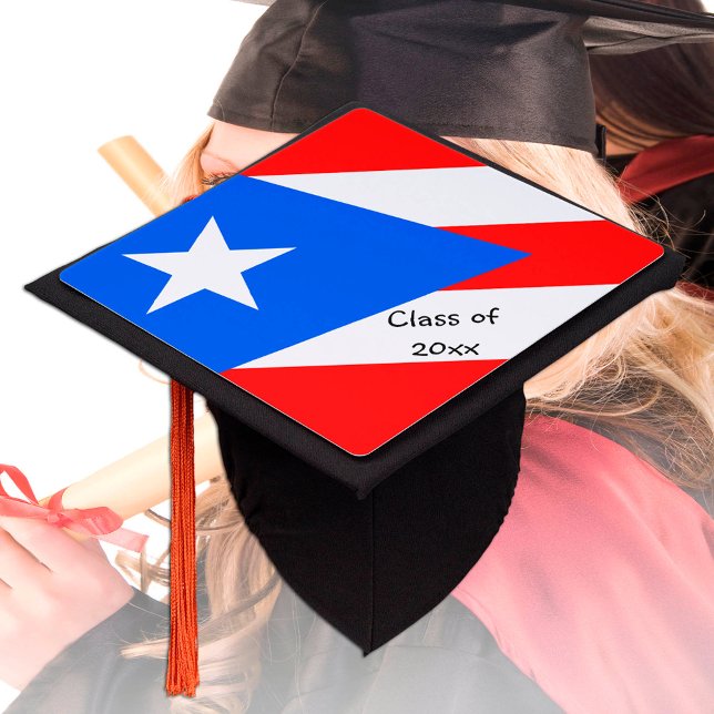 Puerto Rico & Flag - Students / University Graduation Cap Topper (Creator Uploaded)