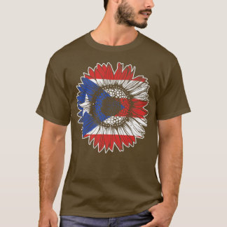 Puerto Rico Flag Sunflower Flower Flag Puerto Ric T-Shirt