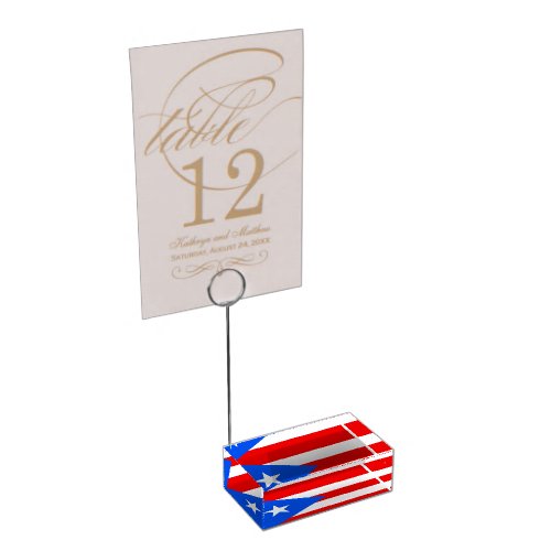 Puerto Rico flag table card holders for wedding