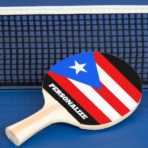 Puerto Rico flag table tennis ping pong paddle