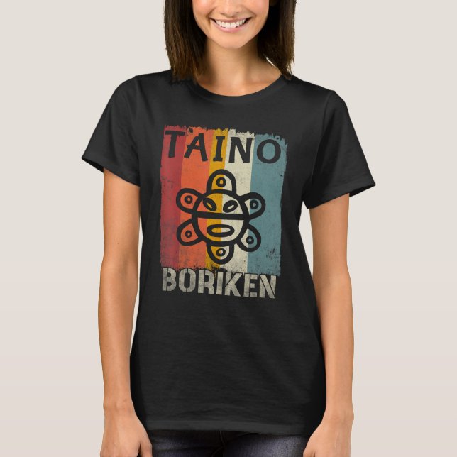 Puerto Rico Flag Taino Boricua  Puerto Rican Souve T-Shirt (Front)