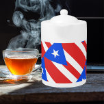 Puerto Rico Flag Teapot<br><div class="desc">Puerto Rico House Flag of blue, red, and white with one large white star. The flags of Puerto Rico represent and symbolize the island and people of Puerto Rico. The most commonly used flags of Puerto Rico are the current flag, which represents the people of the Commonwealth of Puerto Rico....</div>
