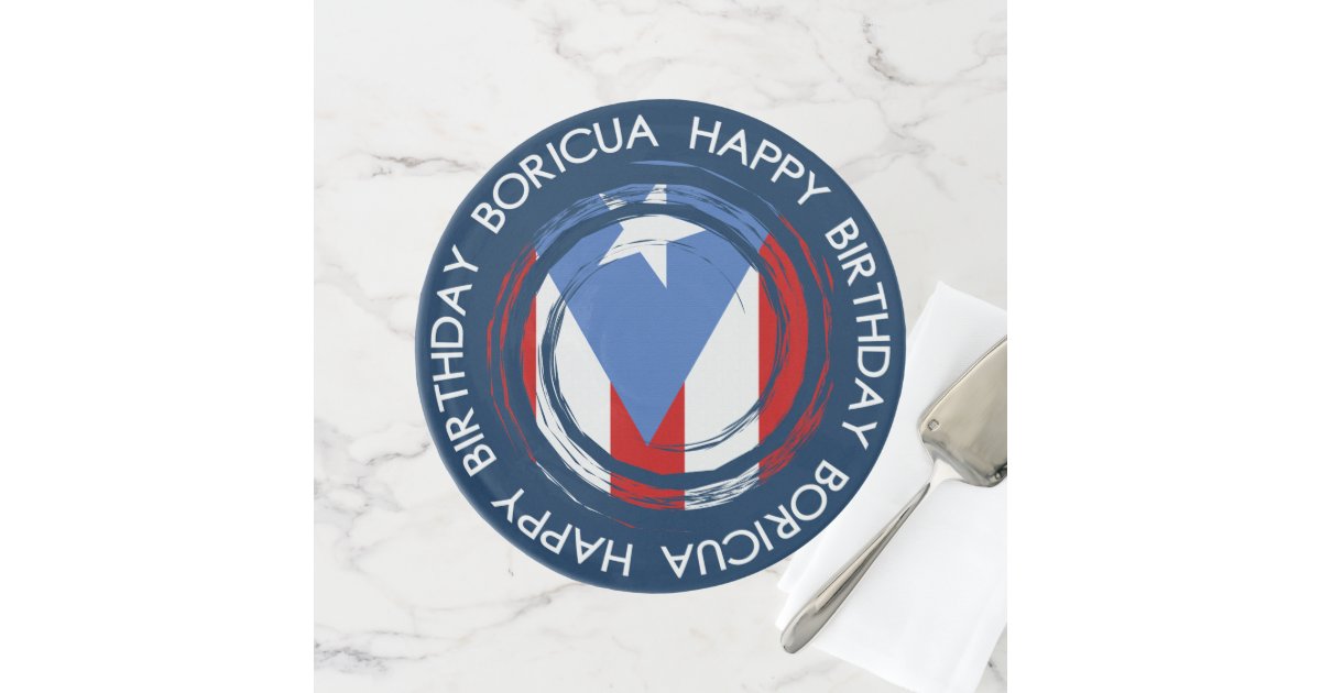 Puerto Rico Flag Theme Birthday Boricua Cake Stand Zazzle Com
