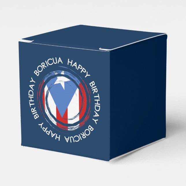 Puerto Rico : Flag Theme: Birthday Boricua Favor Boxes (Front Side)
