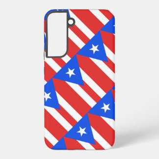 Puerto Rico Flag Tile Pattern Samsung Galaxy S22+ Case