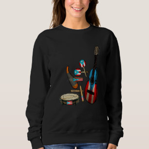 Puerto Rico Flag Traditional Boricua Parranda Inst Sweatshirt