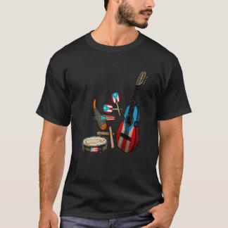 Puerto Rico Flag Traditional Boricua Parranda Inst T-Shirt