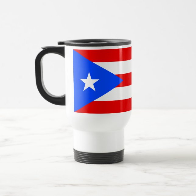 Puerto Rico Flag Travel Mug (Left)
