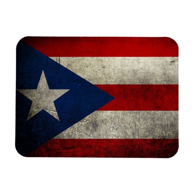 Puerto Rico Flag Vintage Custom Magnet (Horizontal)