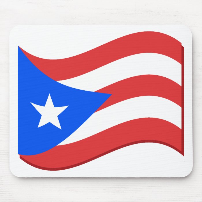 Puerto Rico Flag Waving Tees and Gifts Mousepads