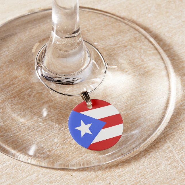 Puerto Rico flag Wine Charm (In Situ)