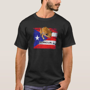 Puerto Rico Flag With Boricua Coqui Patriotic Grun T-Shirt