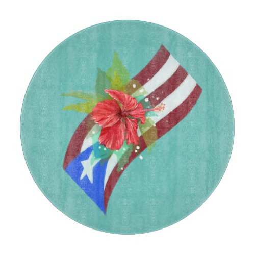 Puerto Rico flag with flor de maga  Cutting Board