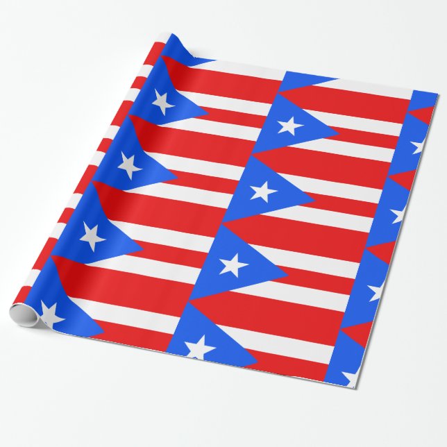 Puerto Rico flag Wrapping Paper (Unrolled)