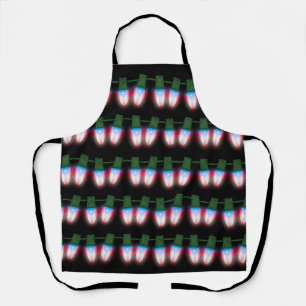 Puerto Rico Flag Xmas Lights  Apron