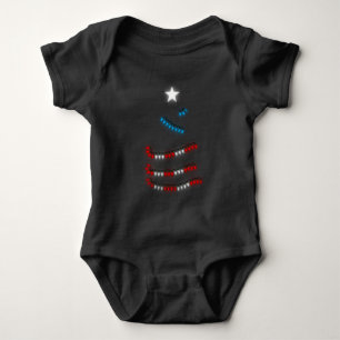 Puerto Rico Flag Xmas Lights I Navidad Boricua Baby Bodysuit