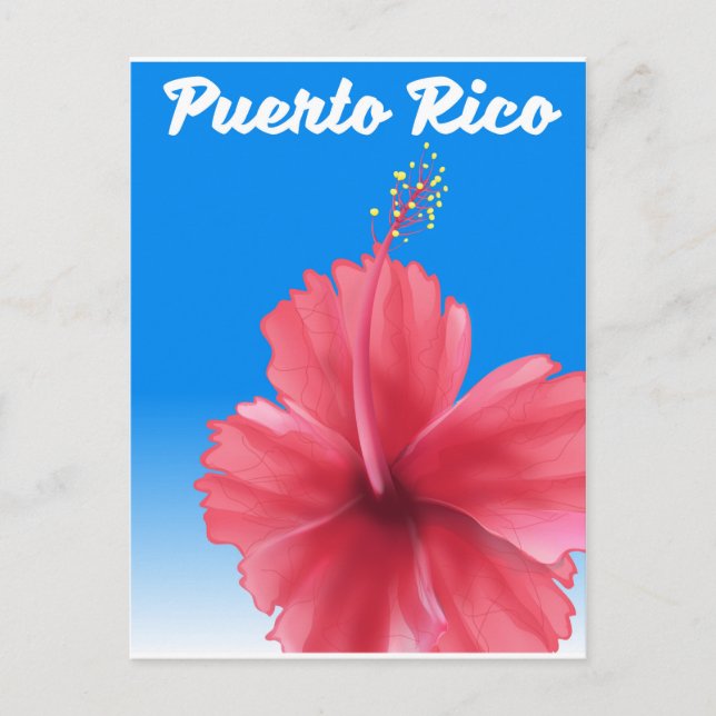 Puerto Rico Flor de maga travel poster Postcard (Front)