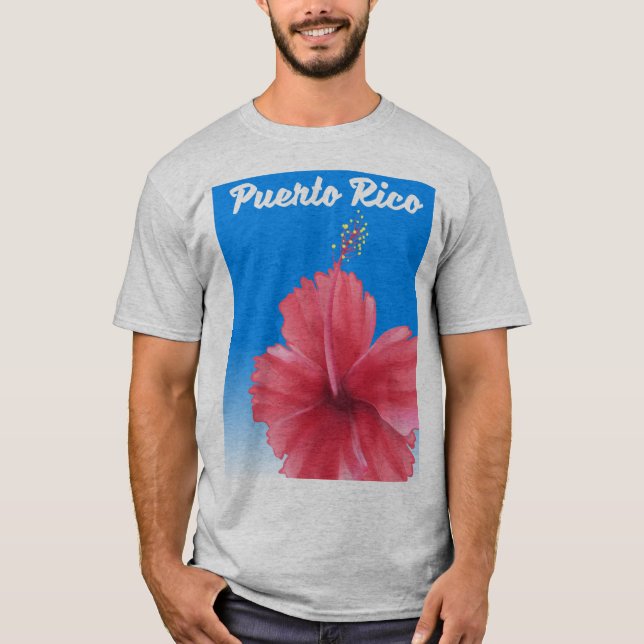 Puerto Rico Flor de maga travel poster T-Shirt (Front)