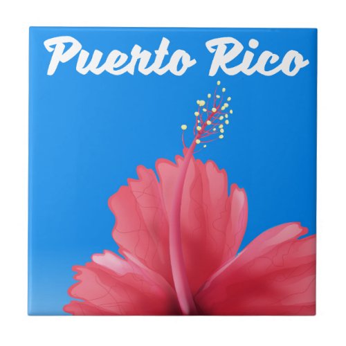 Puerto Rico Flor de maga travel poster Tile