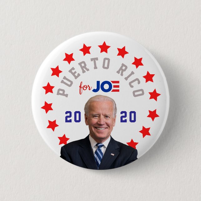 PUERTO RICO for Joe Biden President Election 2020 Button (Front)