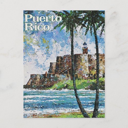 Puerto Rico Fort Travel Poster Postcard