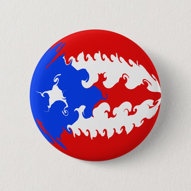 Puerto Rico Gnarly Flag Button (Front)
