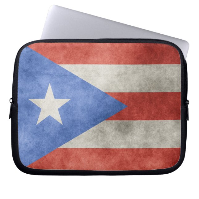 Puerto Rico Grunge Flag Laptop Sleeve (Front)