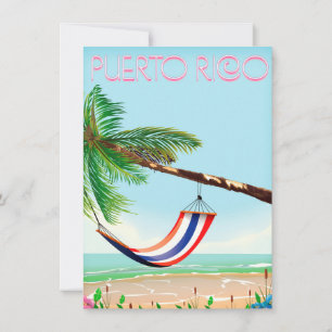 Puerto Rico Hammock travel poster Invitation