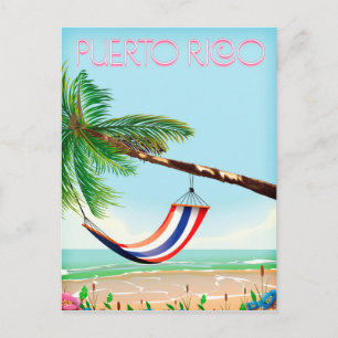Puerto Rico Hammock travel poster Postcard