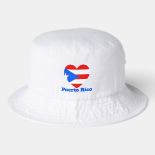 Puerto Rico Heart Flag Bucket Hat