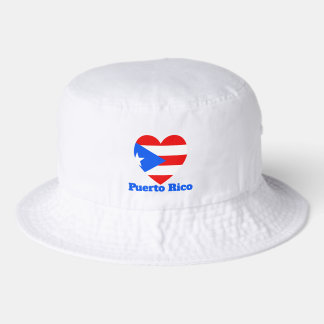 Puerto Rico Heart Flag Bucket Hat