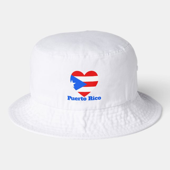 Puerto Rico Heart Flag Bucket Hat (Front)