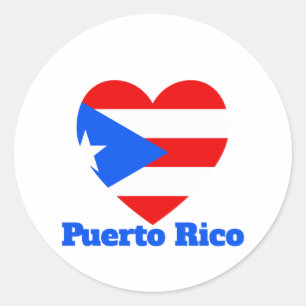 Puerto Rico Heart Flag  Classic Round Sticker