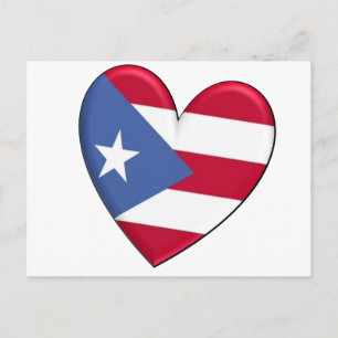 Puerto Rico Heart Flag Postcard
