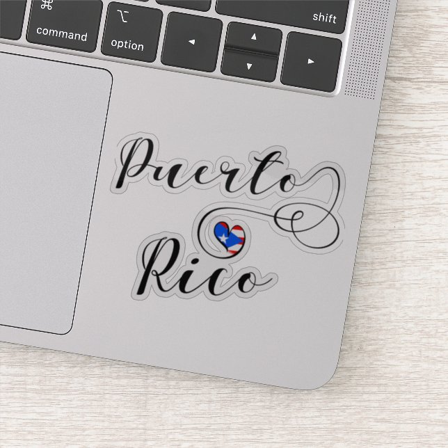 Puerto Rico Heart Flag Sticker (Detail)