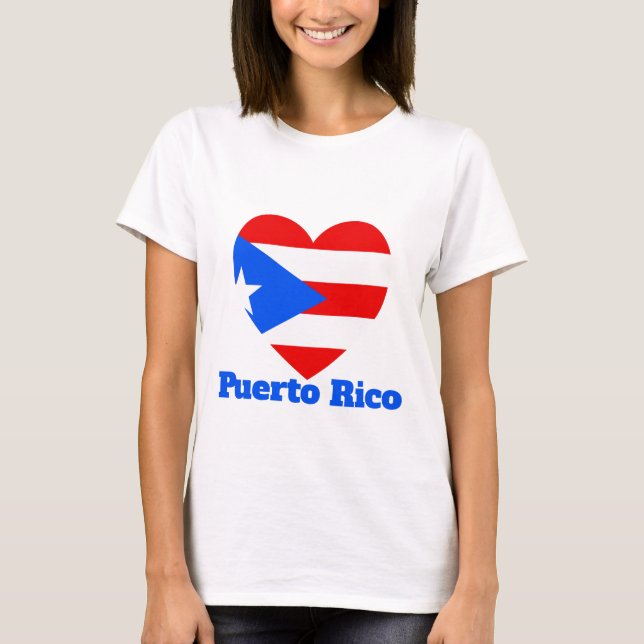 Puerto Rico Heart Flag T-Shirt (Front)