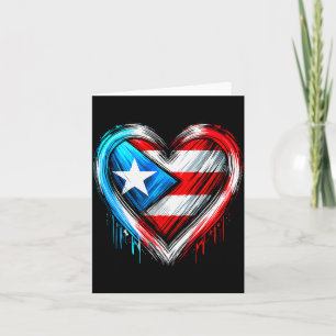 Puerto Rico Heart Puerto Rican Flag Card