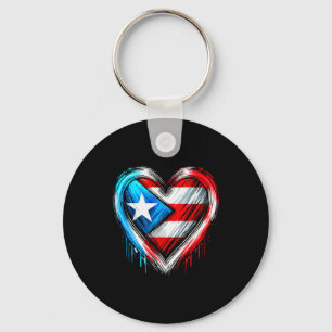 Puerto Rico Heart Puerto Rican Flag Keychain