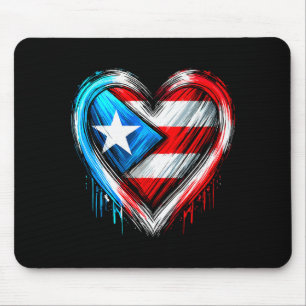 Puerto Rico Heart Puerto Rican Flag Mouse Pad