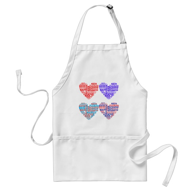 Puerto Rico Hearts Products Adult Apron (Front)