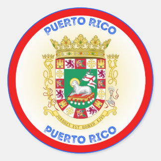 Puerto Rico Heritage Emblem Classic Round Sticker
