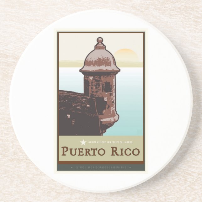 Puerto Rico I Sandstone Coaster (Front)